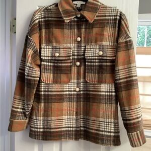 Plaid Button-Up Jacket